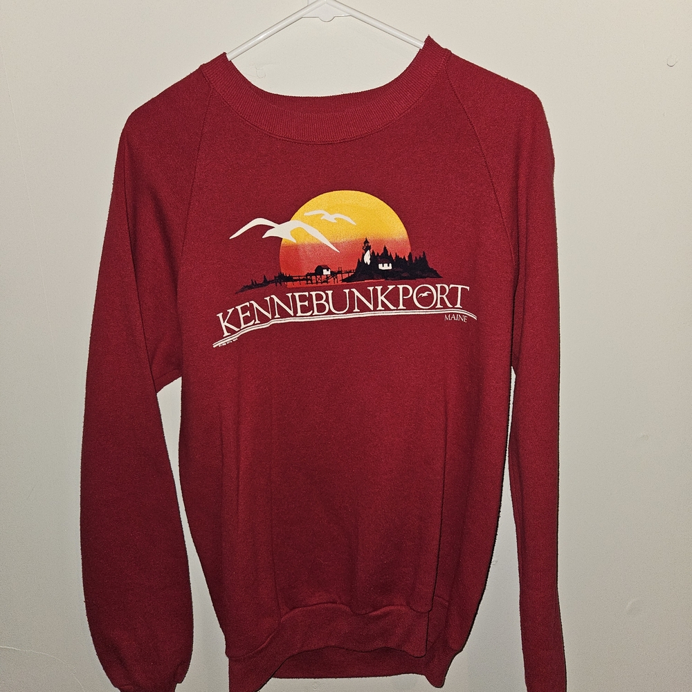 Vintage Jerzees Kennebunkport Maine Red Sweatshirt